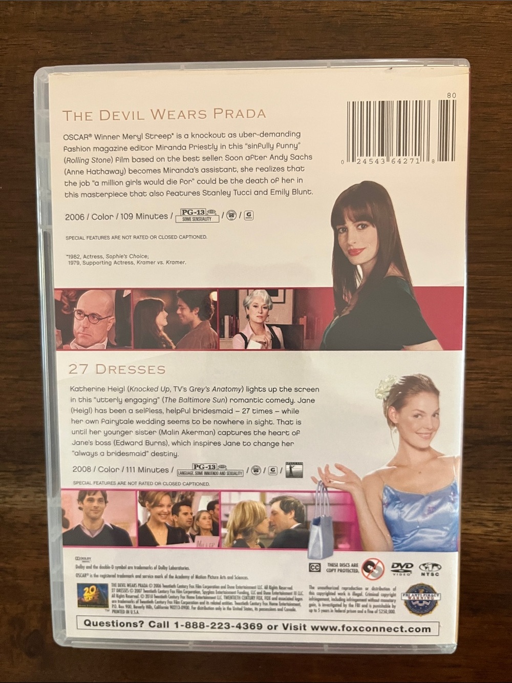 The Devil Wears Prada / 27 Dresses Double Feature DVD - White & Red Cover - Picture 4 of 4